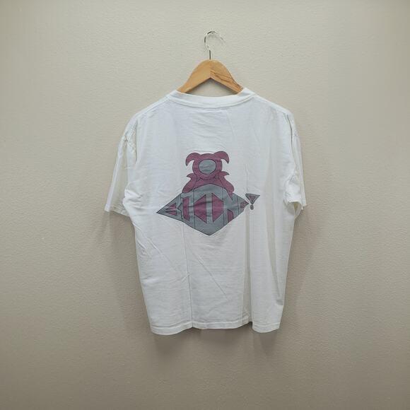 Vintage 90s BOING! Pig Graphic Print T-Shirt Mens Large Boxy Single Stitch USA - Picture 1 of 8